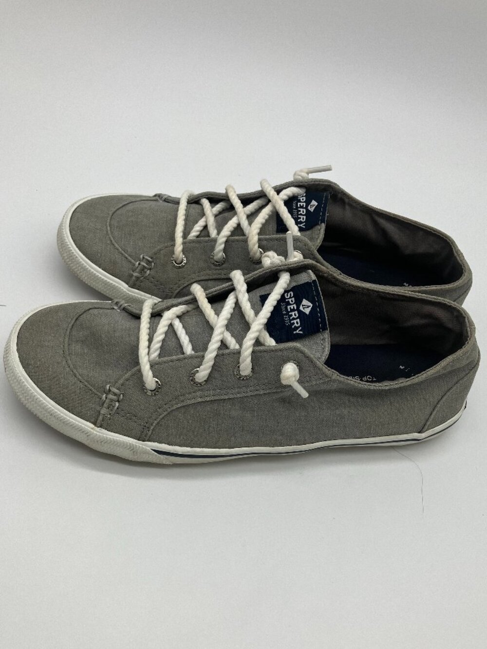 Sperry Topsider Womens Crest VibeGrey Canvas Sneaker Sz 8